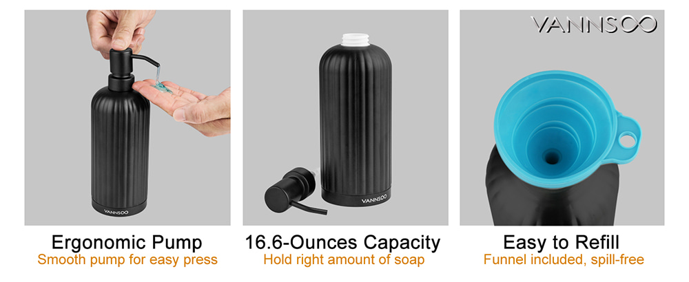 Matte Black Soap Dispenser