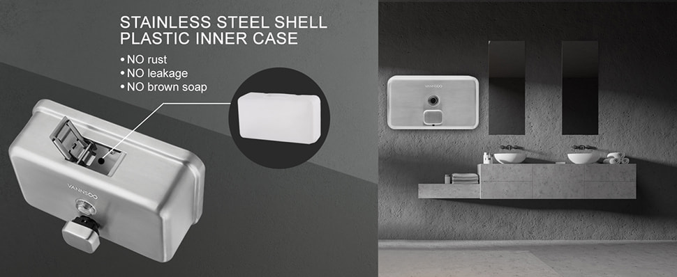 Stainless Steel Horizontal Soap Dispenser