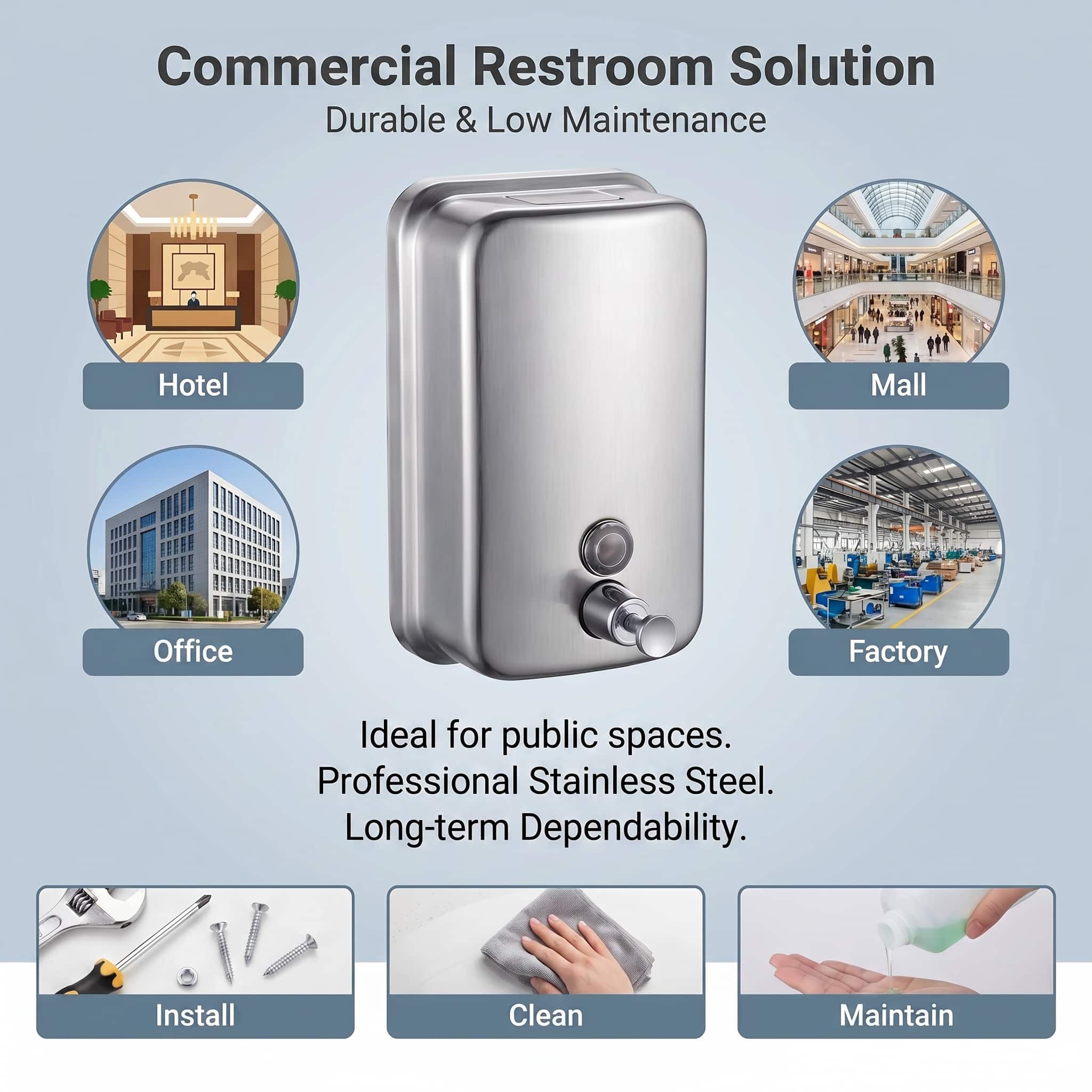 How to Choose Wall Mounted Commercial Soap Dispenser for Public Restrooms